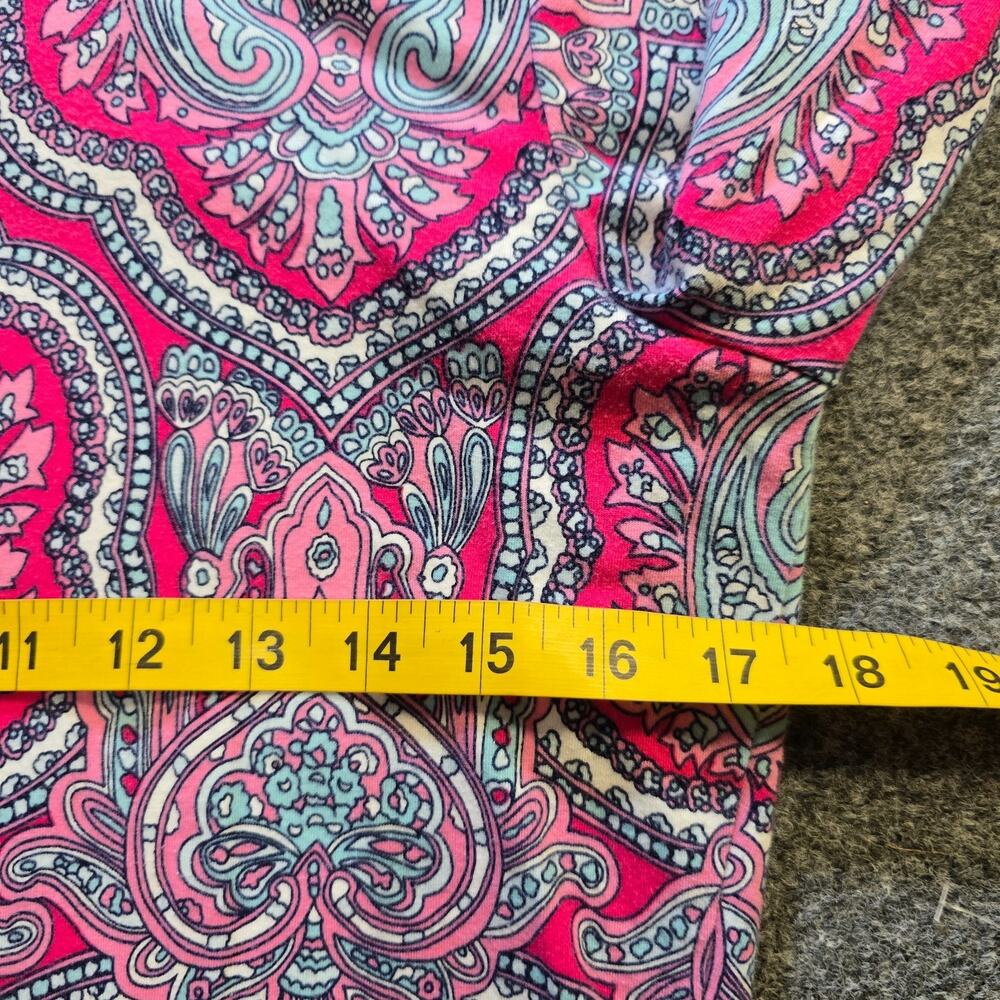 Talbots Top Women Size Small Pink Paisley Long Sleeve Colorful Round Neck Casual - Picture 5 of 9
